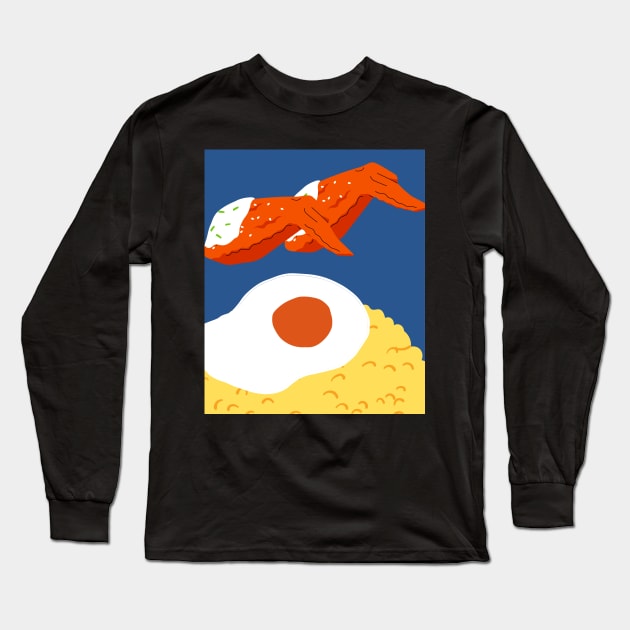 Mountain rice and fried wings Long Sleeve T-Shirt by SkyisBright